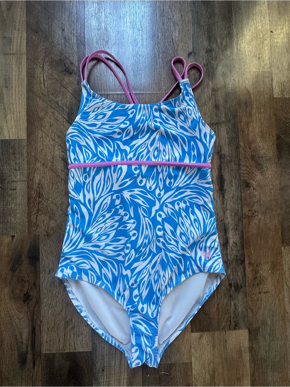 Girls' Blue & Pink Patterned One-Piece Swimsuit - Kids